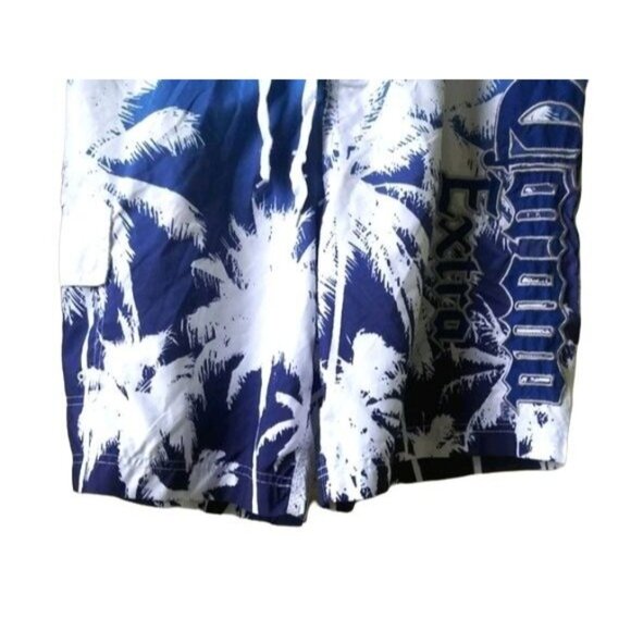 Corona Extra Mens Swim Trunks Palm Tree Print Blue & White Size Large - Picture 5 of 10